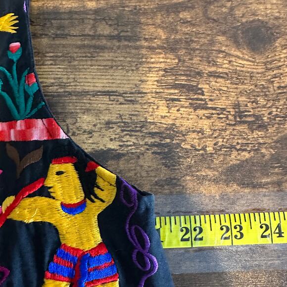 Casa Maya Tipicos Vest Size Large Guatemala Folk Art 100 Cotton Embroidered EUC - Picture 3 of 8